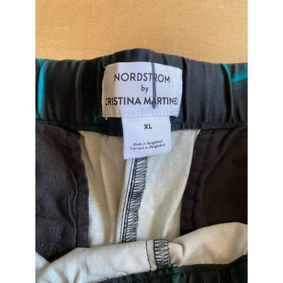 NORDSTROM by Cristina Martinez Drawstring shorts men's sz Xlarge Teal Print - Picture 4 of 6